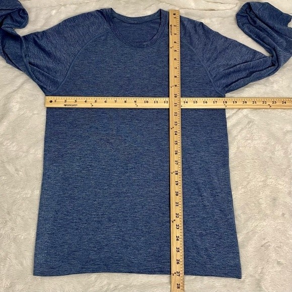 Lululemon Metal Vent Tech Surge Shirt Men’s Size S Long Sleeve Blue Mesh - Picture 7 of 7